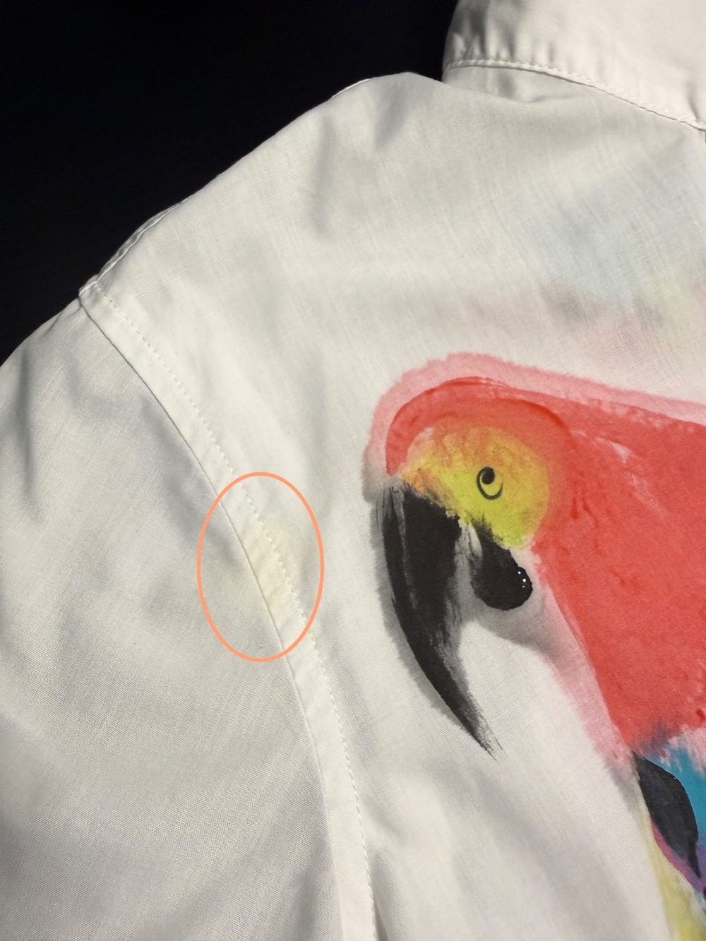 🦜🎨 Vintage J. Palmer Hand-Painted Tropical Parrot Button-Up Shirt Maui Hawaii M - Picture 13 of 13